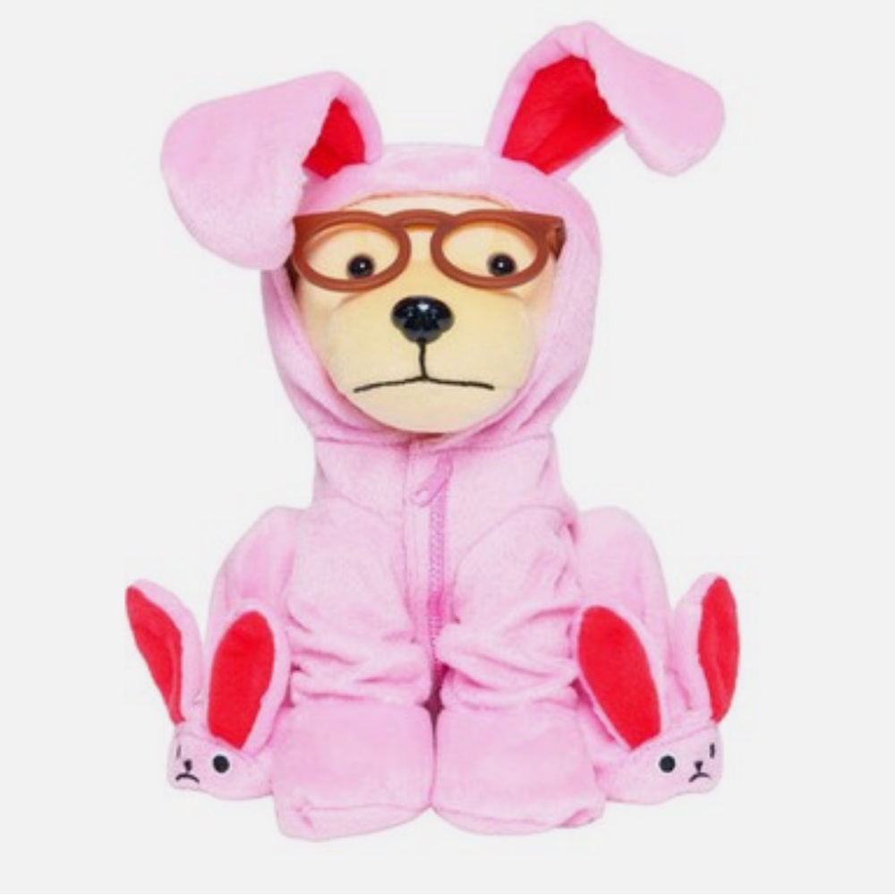 Raising Cane’s A Christmas Story Pink Bunny Puppy Dog Plush Collectible